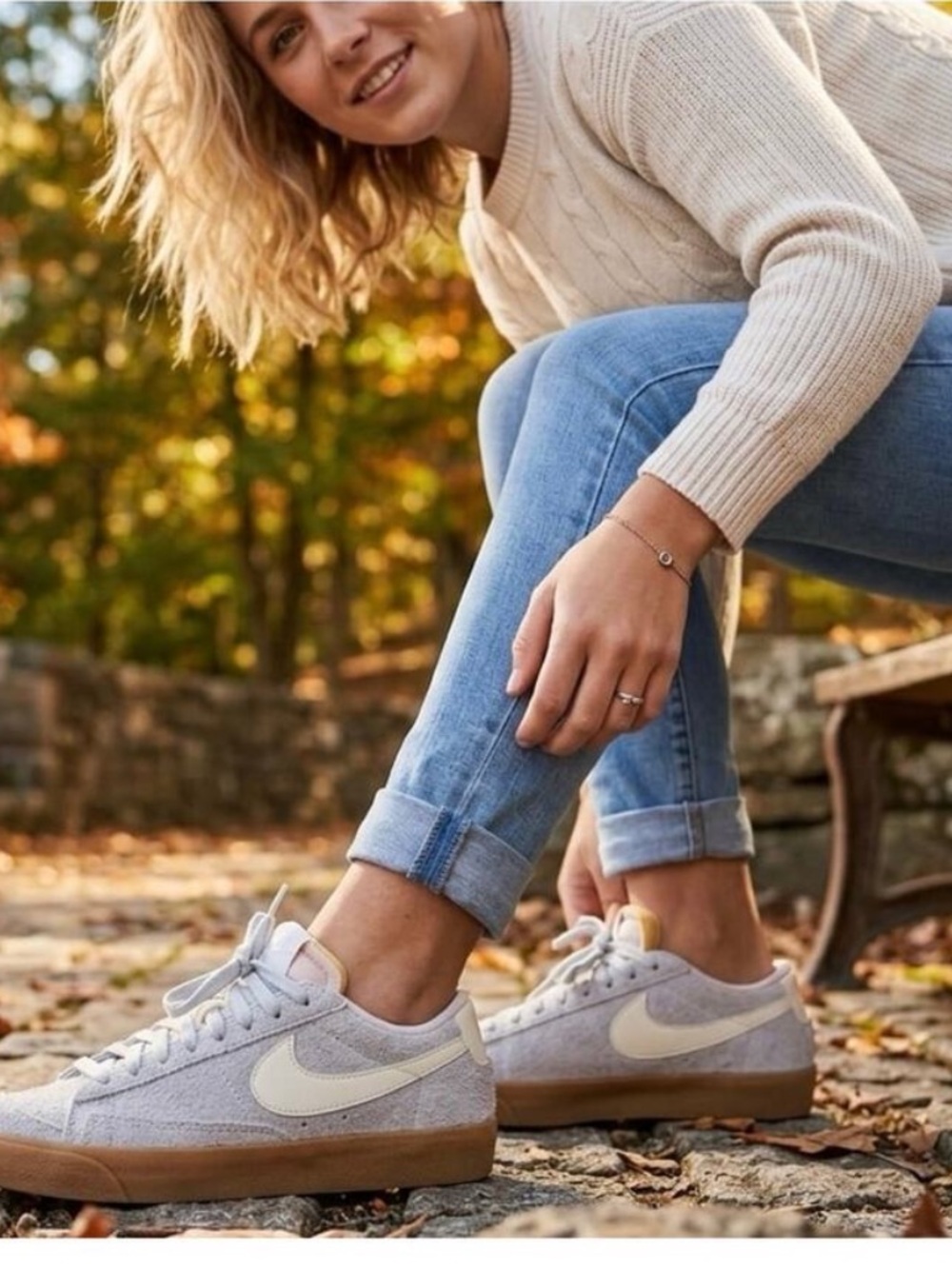 Woman's Nike Blazer Low '77 Vintage Football Grey Suede Sneakers - Picture 2 of 12